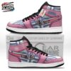 Blue Pink Striped Portrait Akaza High-Top Leather Sneakers – Demon Slayer Akaza Shoes