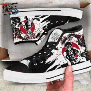 Akaza High Tops Canvas Shoes Demon Slayer Streetwear Collector Anime Sneakers 1