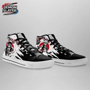 Akaza High Tops Canvas Shoes Demon Slayer Streetwear Collector Anime Sneakers 2