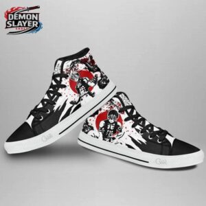 Akaza High Tops Canvas Shoes Demon Slayer Streetwear Collector Anime Sneakers 3