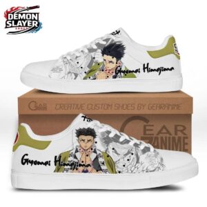 White Olive Manga Portrait Gyomei Court Shoes – Demon Slayer Gyomei Himejima Shoes
