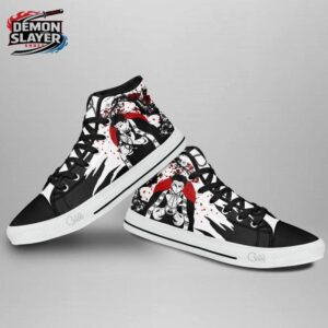 Gyomei High Tops Canvas Shoes Demon Slayer Streetwear Collector Anime Sneakers 3