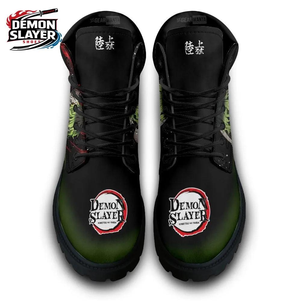 Black Green Blood Spiral Gyutaro Combat Boots – Demon Slayer Gyutaro Shoes Black Green Blood Spiral Gyutaro Combat Boots – Demon Slayer Gyutaro Shoes