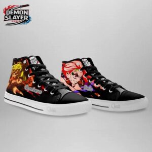 Gyutaro Daki High Tops Canvas Shoes Demon Slayer Streetwear Custom Anime Sneakers 2