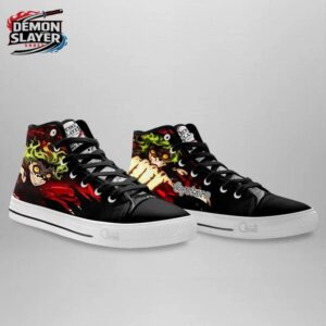 Gyutaro High Tops Canvas Shoes Demon Slayer Custom Streetwear Sneakers 2