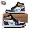 Blue Tan Jagged Blade Inosuke High-Top Leather Sneakers – Demon Slayer Inosuke Hashibira Shoes