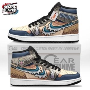Inosuke High-Top Leather Sneakers Demon Slayer Stylish Anime Gift For Fans 1