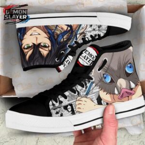 Inosuke High Tops Canvas Shoes Demon Slayer Unique Anime Shoes For Fans 1
