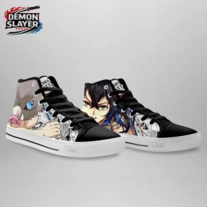 Inosuke High Tops Canvas Shoes Demon Slayer Unique Anime Shoes For Fans 2