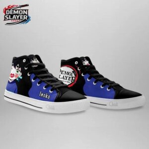 Inosuke High Tops Canvas Shoes Demon Slayer Unique Custom Anime Sneakers 3