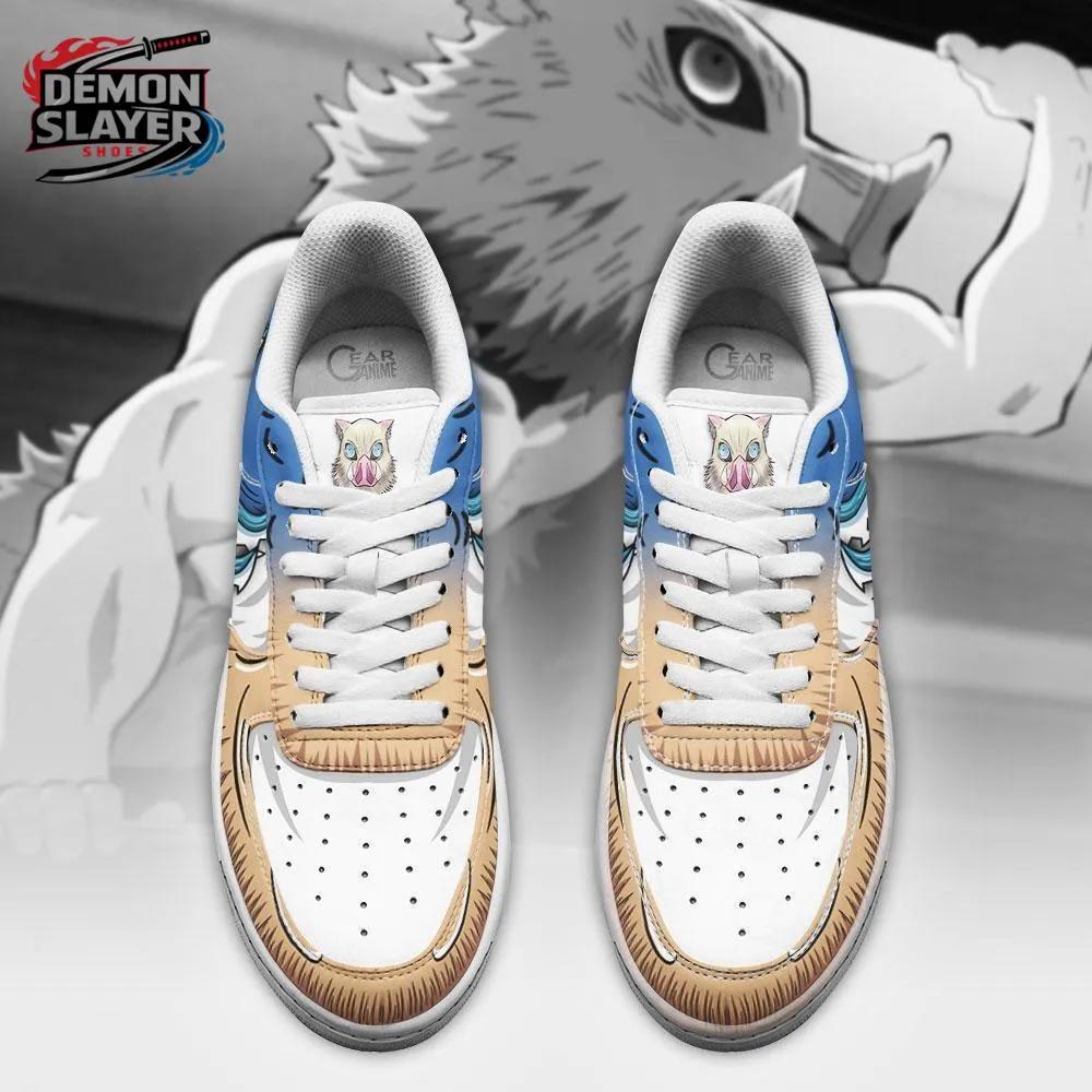 Blue Tan Dual Blade Fur Inosuke Low-Top Leather Sneakers – Demon Slayer Inosuke Hashibira Shoes Blue Tan Dual Blade Fur Inosuke Low-Top Leather Sneakers – Demon Slayer Inosuke Hashibira Shoes