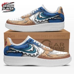 Blue Tan Boar Fur Blade Inosuke Low-Top Leather Sneakers – Demon Slayer Inosuke Hashibira Shoes
