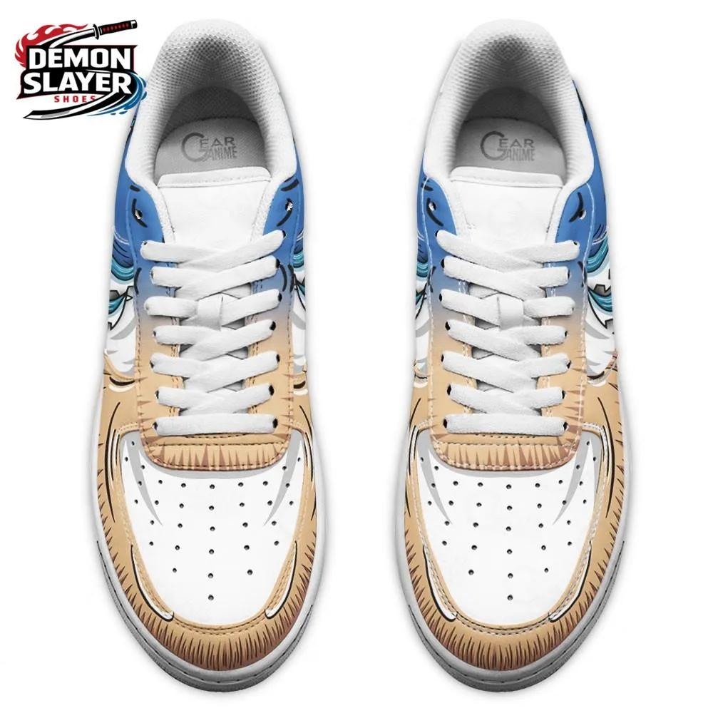 Blue Tan Boar Fur Blade Inosuke Low-Top Leather Sneakers – Demon Slayer Inosuke Hashibira Shoes Blue Tan Boar Fur Blade Inosuke Low-Top Leather Sneakers – Demon Slayer Inosuke Hashibira Shoes
