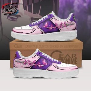 Pink Purple Butterfly Blade Kanao Low-Top Leather Sneakers – Demon Slayer Kanao Tsuyuri Shoes