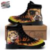 White Orange Flame Logo Rengoku Combat Boots – Demon Slayer Rengoku Shoes White Orange Flame Logo Rengoku Combat Boots – Demon Slayer Rengoku Shoes
