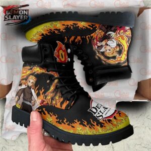 Kyojuro Rengoku Combat Boots Demon Slayer Stylish Anime Shoes For Fans 1