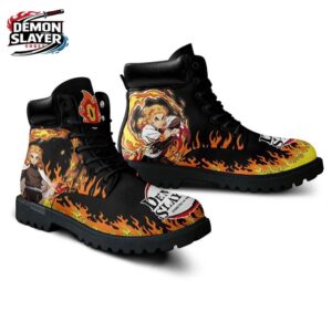 Kyojuro Rengoku Combat Boots Demon Slayer Stylish Anime Shoes For Fans 3