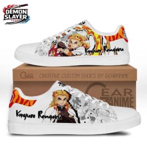 White Orange Flame Manga Rengoku Court Shoes – Demon Slayer Rengoku Shoes
