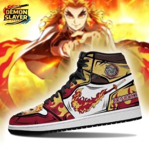 Kyojuro Rengoku High-Top Leather Sneakers Demon Slayer Exclusive Anime Gift For Fans 2