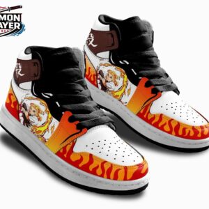Kyojuro Rengoku High-Top Leather Sneakers Demon Slayer Limited Anime Gift For Fans 1