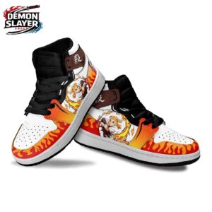 Kyojuro Rengoku High-Top Leather Sneakers Demon Slayer Limited Anime Gift For Fans 2