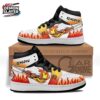 Yellow Red Flame Portrait Rengoku High-Top Leather Sneakers – Demon Slayer Rengoku Shoes