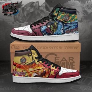 Kyojuro Rengoku High-Top Leather Sneakers Demon Slayer Unique Collector Anime Sneakers 1