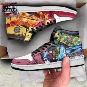 Kyojuro Rengoku High-Top Leather Sneakers Demon Slayer Unique Collector Anime Sneakers 2