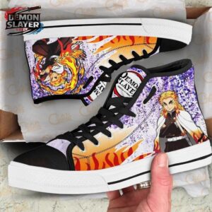 Kyojuro Rengoku High Tops Canvas Shoes Demon Slayer Custom Collector Anime Sneakers 1