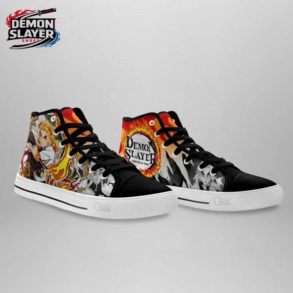 Orange Black Flame Manga Rengoku High Tops Canvas Shoes – Demon Slayer Rengoku Shoes Orange Black Flame Manga Rengoku High Tops Canvas Shoes – Demon Slayer Rengoku Shoes