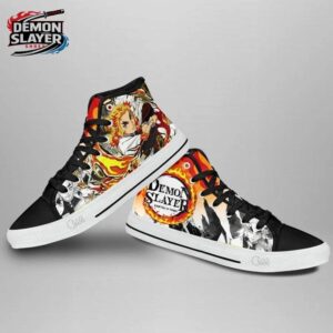 Kyojuro Rengoku High Tops Canvas Shoes Demon Slayer Premium Streetwear Sneakers 3