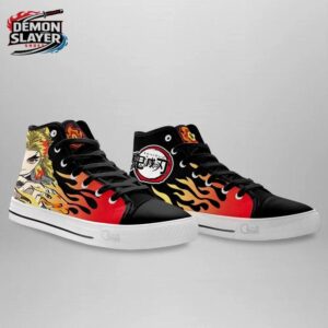 Kyojuro Rengoku High Tops Canvas Shoes Demon Slayer Stylish Streetwear Sneakers 2