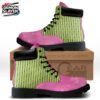 Black Pink Green Portrait Mitsuri Combat Boots – Demon Slayer Mitsuri Shoes