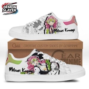 White Pink Green Manga Portrait Mitsuri Court Shoes – Demon Slayer Mitsuri Shoes