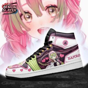 Pink Green Heart Portrait Mitsuri High-Top Leather Sneakers – Demon Slayer Mitsuri Shoes