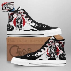 Black White Red Circle Manga Mitsuri High Tops Canvas Shoes – Demon Slayer Mitsuri Shoes