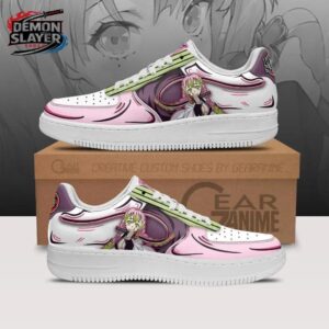 Pink Green Love Hashira Portrait Mitsuri Low-Top Leather Sneakers – Demon Slayer Mitsuri Shoes