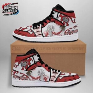 Red White Demon Form Muzan High-Top Leather Sneakers – Demon Slayer Muzan Kibutsuji Shoes
