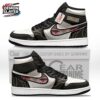 Red Black Fang Graphic Muzan High-Top Leather Sneakers – Demon Slayer Muzan Kibutsuji Shoes