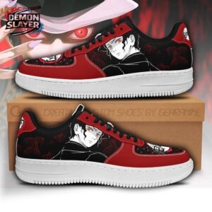 Red Black Moon Pattern Muzan Low-Top Leather Sneakers – Demon Slayer Muzan Kibutsuji Shoes