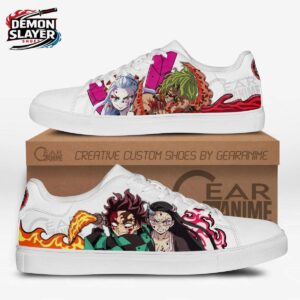 White Entertainment District Battle Nezuko Court Shoes – Demon Slayer Nezuko Shoes