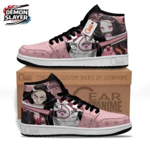 Nezuko High-Top Leather Sneakers Demon Slayer Legendary Collector Anime Sneakers 1