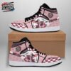 Pink Burgundy Nezuko Eyes High-Top Leather Sneakers – Demon Slayer Nezuko Shoes