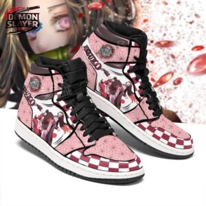 Nezuko High-Top Leather Sneakers Demon Slayer Limited Anime Gift For Fans 1