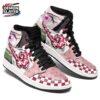 Pink White Flame Portrait Nezuko Low-Top Leather Sneakers – Demon Slayer Nezuko Shoes
