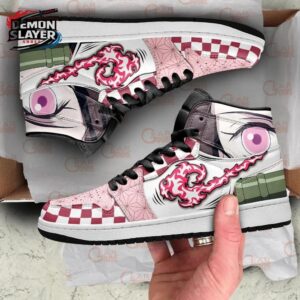 Nezuko High-Top Leather Sneakers Demon Slayer Premium Anime Gift For Fans 3