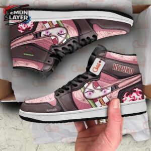 Nezuko High-Top Leather Sneakers Demon Slayer Stylish Collector Anime Sneakers 1