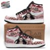 Pink Burgundy Checker Portrait Nezuko High-Top Leather Sneakers – Demon Slayer Nezuko Shoes