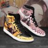 Pink Black Wave Portrait Nezuko Low-Top Leather Sneakers – Demon Slayer Nezuko Shoes