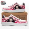 Pink Checker Eye Flame Nezuko High-Top Leather Sneakers – Demon Slayer Nezuko Shoes
